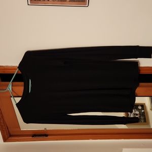 Laura Ashley black thermal long-sleeve shirt. Size medium, gently worn.